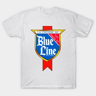 Blue Line Tattoo Beer Style logo T-Shirt